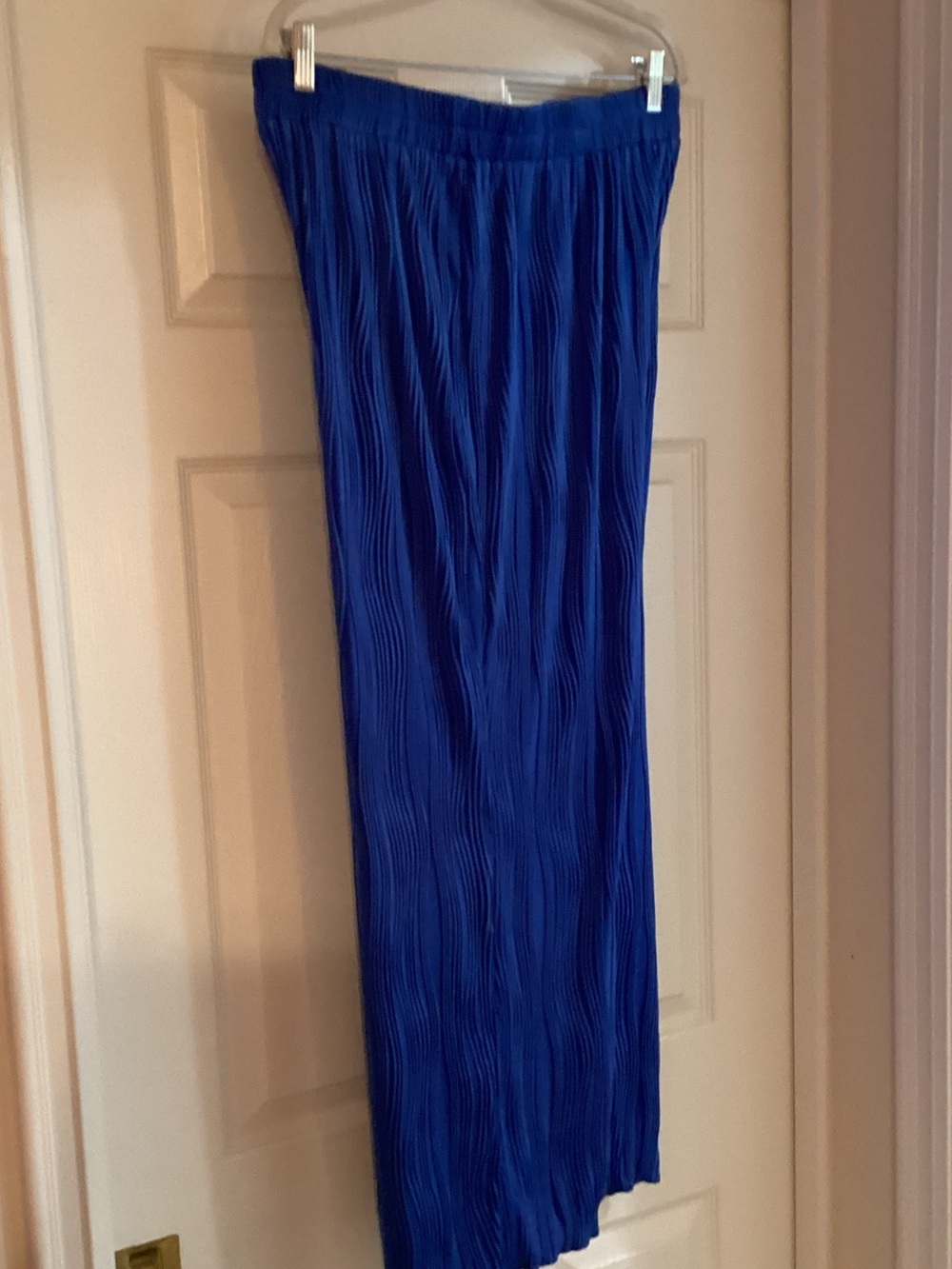 Classic Pleated Button-Front Pantsuit in Royal Blue - Picture 7 of 12